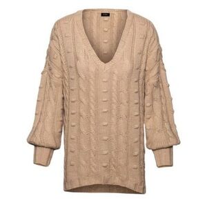 NWT AFRM Women's Boston Oversized Long Cable knit V-Neck Sweater size M/L